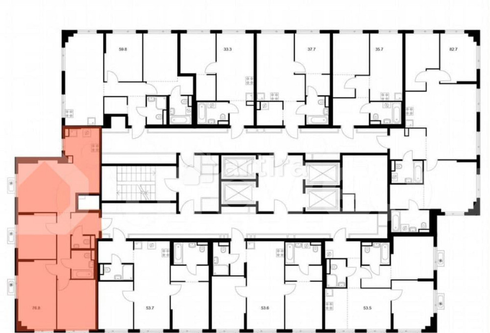 3-комн. квартира, 76.8 м2, 22/27 эт. Москва - изображение 3