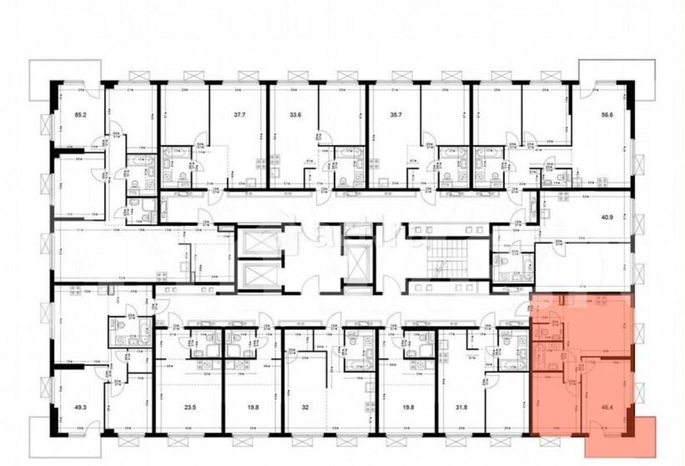 2-комн. апарт-ы, 46.4 м2, 7/24 эт. Москва - изображение 3