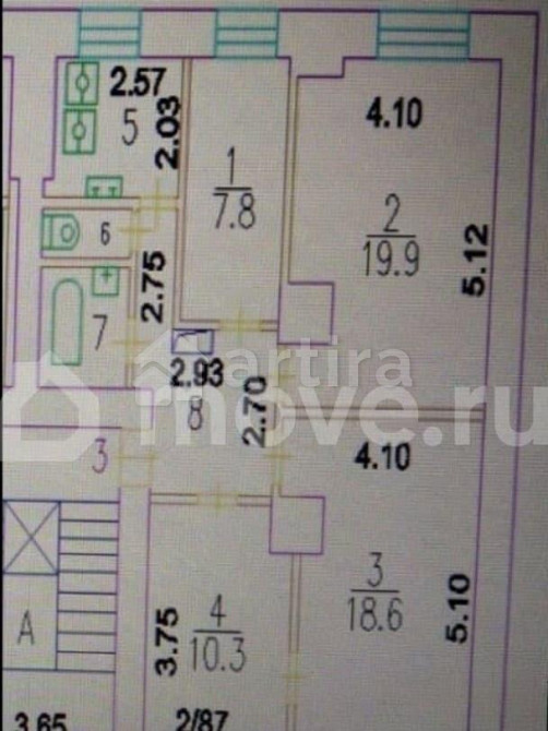 4-комн. квартира, 74.3 м2, 2/7 эт. Москва - изображение 6