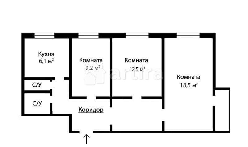 3-комн. квартира, 62.5 м2, 9/9 эт. Москва - изображение 19
