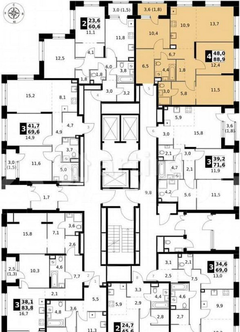 4-комн. квартира, 88.9 м2, 2/25 эт. Москва - изображение 7