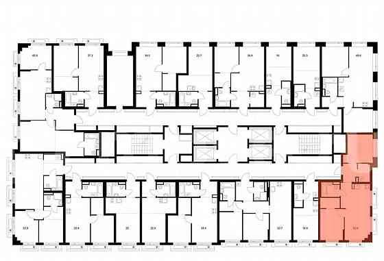 2-комн. квартира, 52.6 м2, 19/27 эт. Москва
