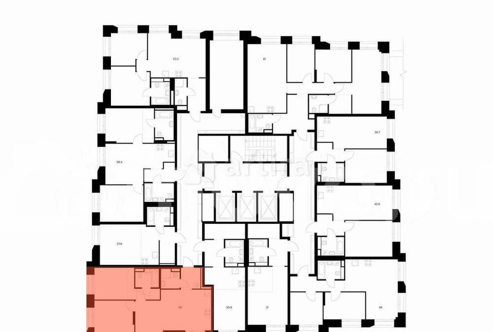 2-комн. квартира, 59 м2, 2/18 эт. Москва - изображение 3