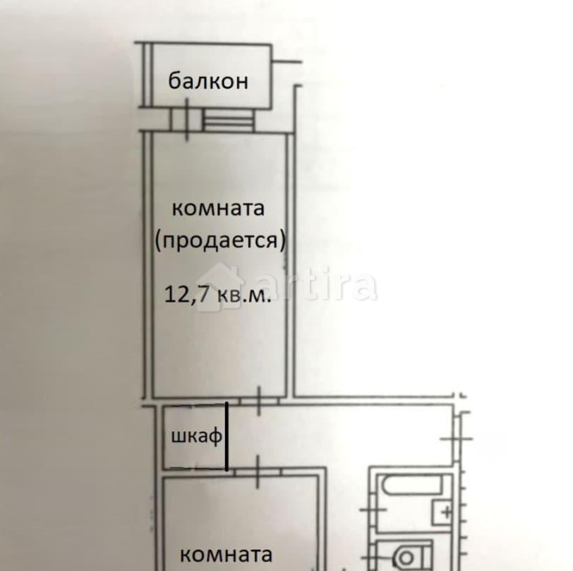 Комната, 12.7 м2, 1/9 эт. Москва - изображение 1