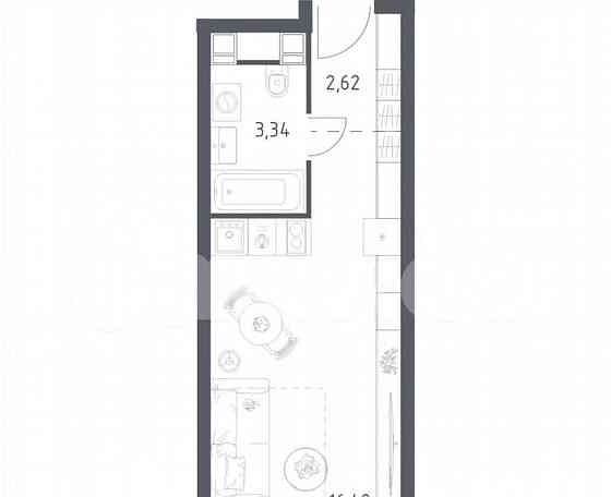 Студия, 22.4 м2, 5/28 эт. Москва