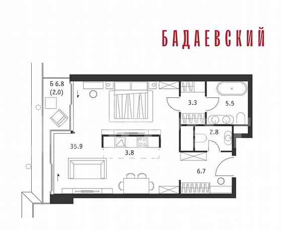 1-комн. квартира, 60 м2, 10/18 эт. Москва