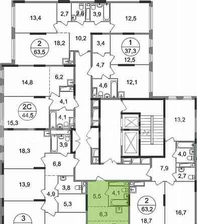 Студия, 26.5 м2, 6/17 эт. Москва