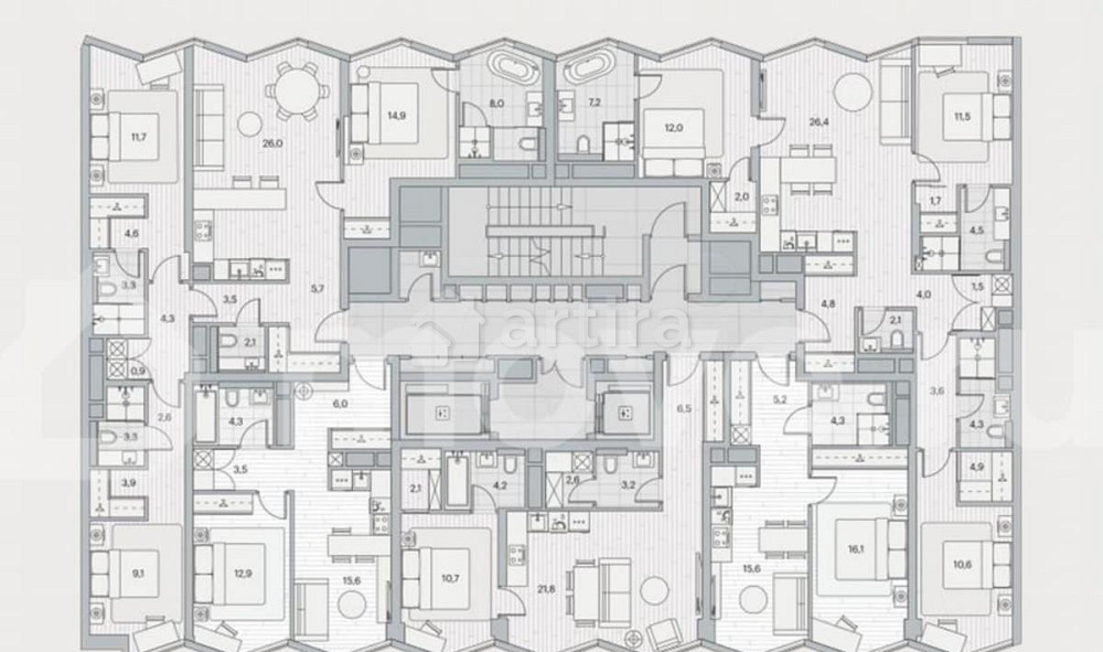 3-комн. пентхаус, 103.7 м2, 5/20 эт. Москва - изображение 6