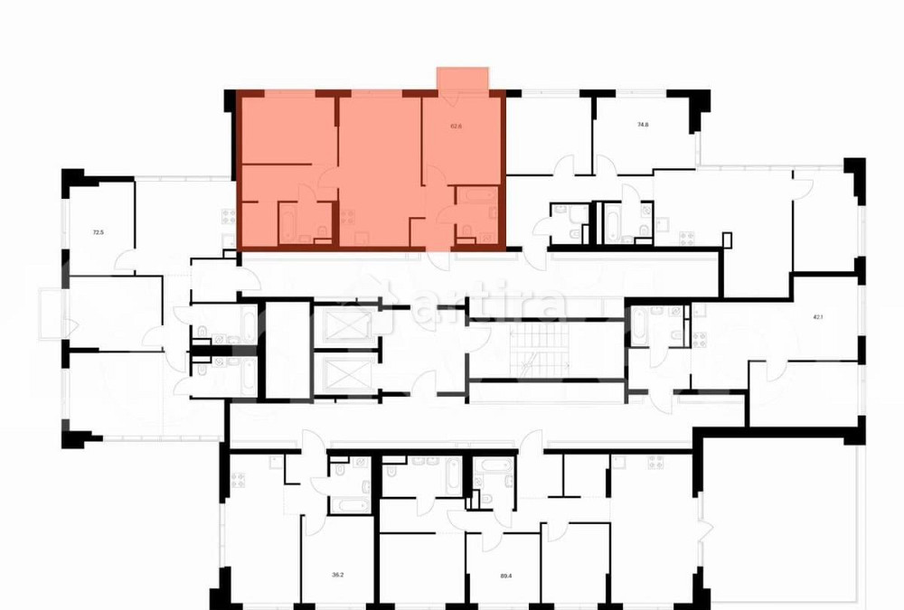 2-комн. квартира, 62.4 м2, 16/16 эт. Москва - изображение 2