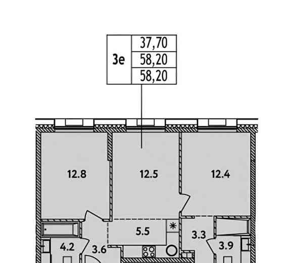 2-комн. квартира, 58.2 м2, 3/8 эт. Москва