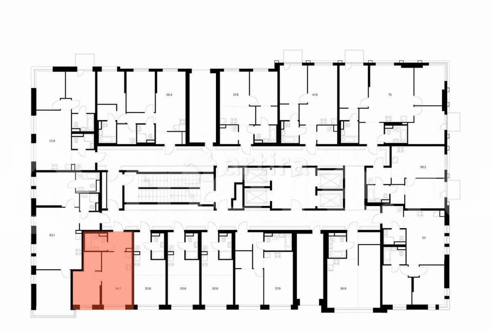 1-комн. квартира, 34.7 м2, 19/37 эт. Москва - изображение 2
