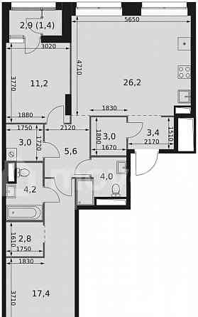 3-комн. квартира, 82.2 м2, 2/44 эт. Москва