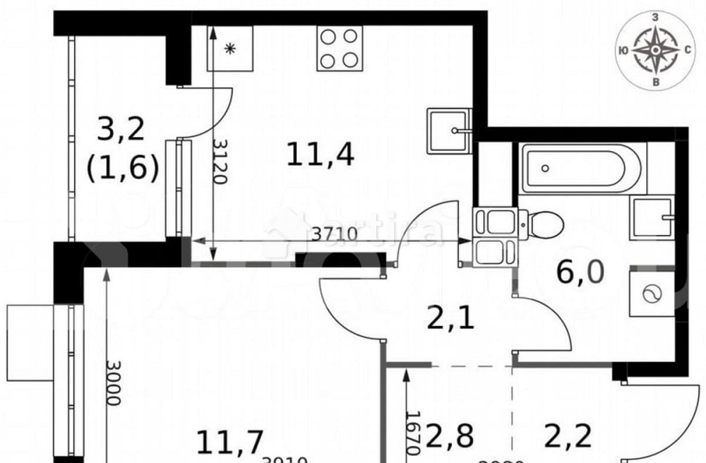 1-комн. квартира, 37.8 м2, 8/25 эт. Москва - изображение 1