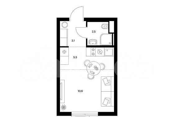Студия, 21.7 м2, 7/27 эт. Москва
