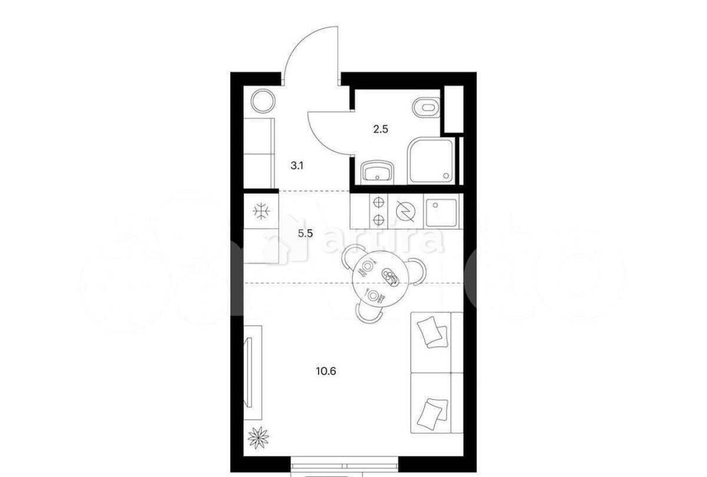 Студия, 21.7 м2, 7/27 эт. Москва - изображение 1