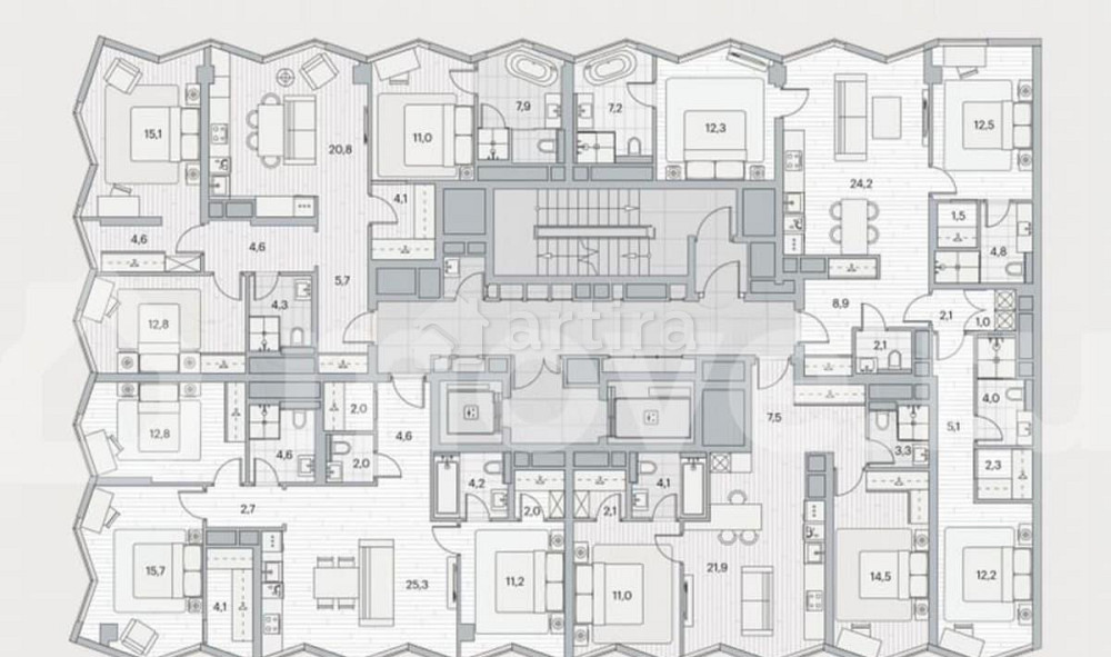 3-комн. пентхаус, 100.7 м2, 8/26 эт. Москва - изображение 3