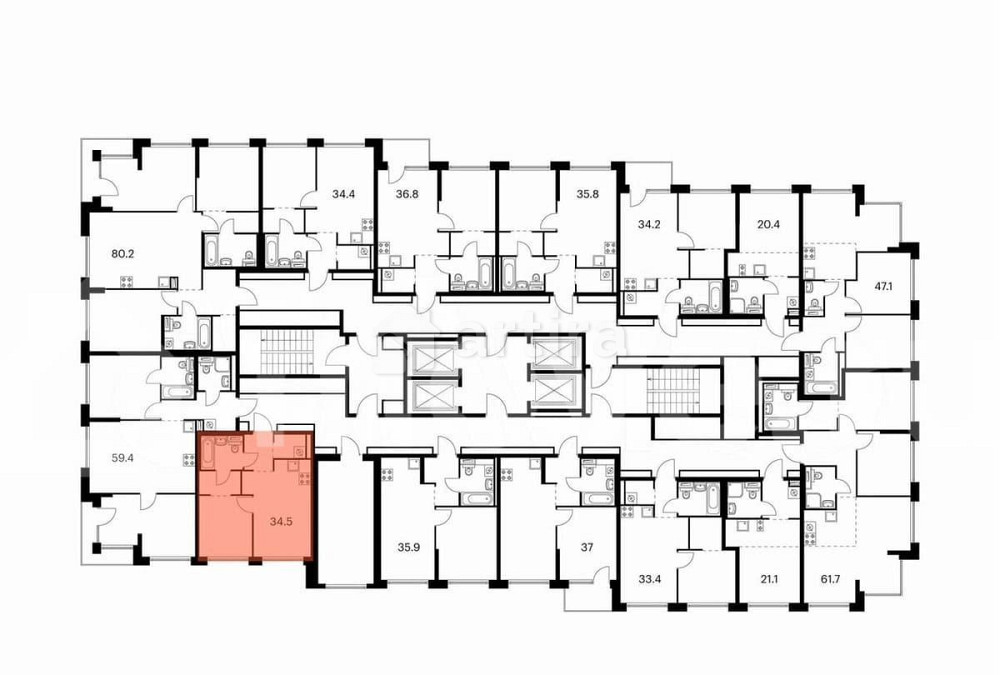 1-комн. квартира, 34.5 м2, 20/32 эт. Москва - изображение 2