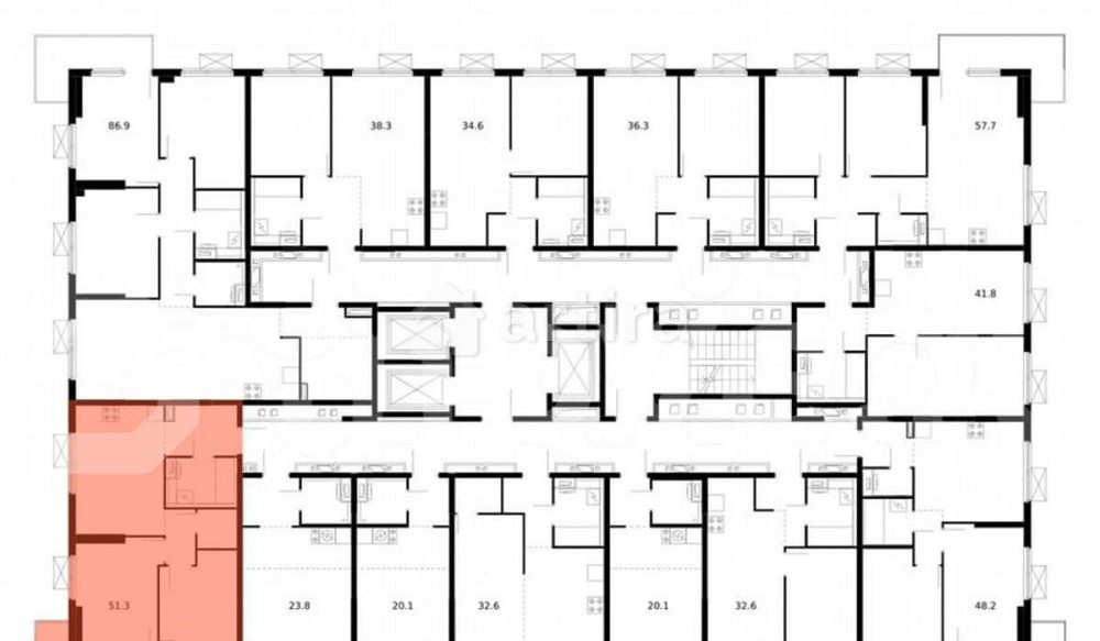 2-комн. апарт-ы, 49.5 м2, 10/24 эт. Москва - изображение 3