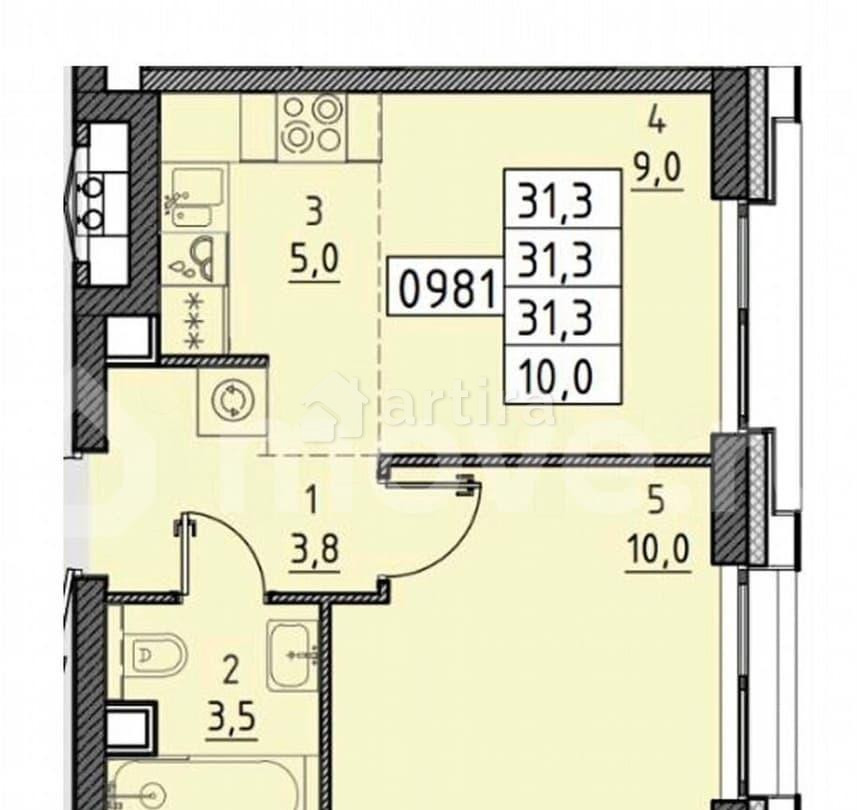 1-комн. квартира, 31.4 м2, 5/24 эт. Москва - изображение 5