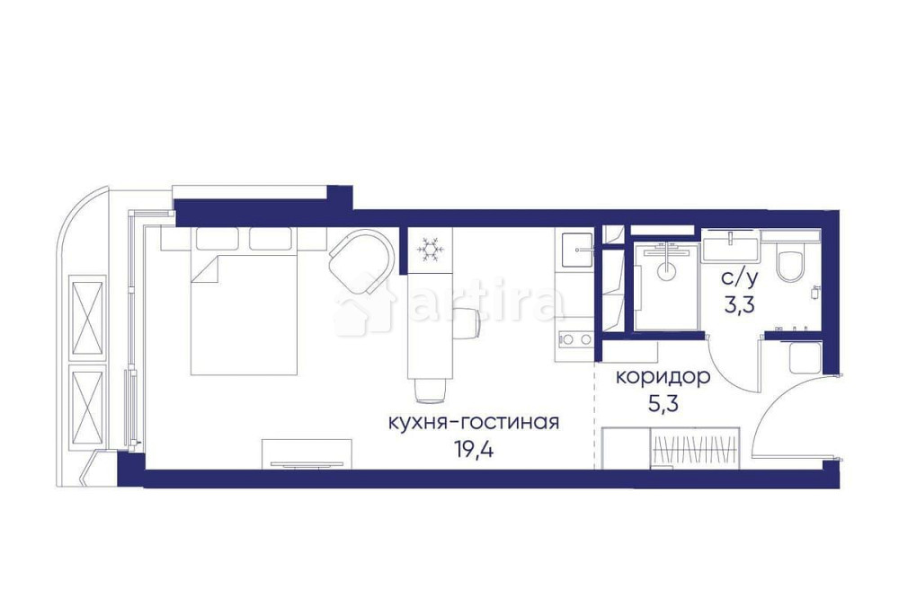 Студия, 28.02 м2, 10/19 эт. Москва - изображение 2