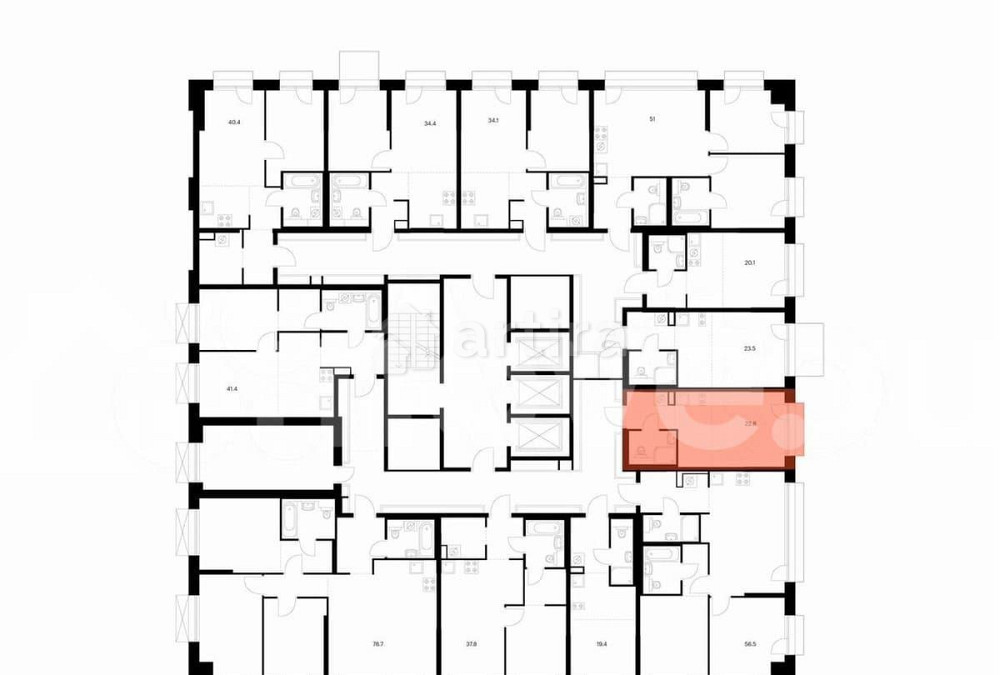 Студия, 22.8 м2, 4/24 эт. Москва - изображение 1