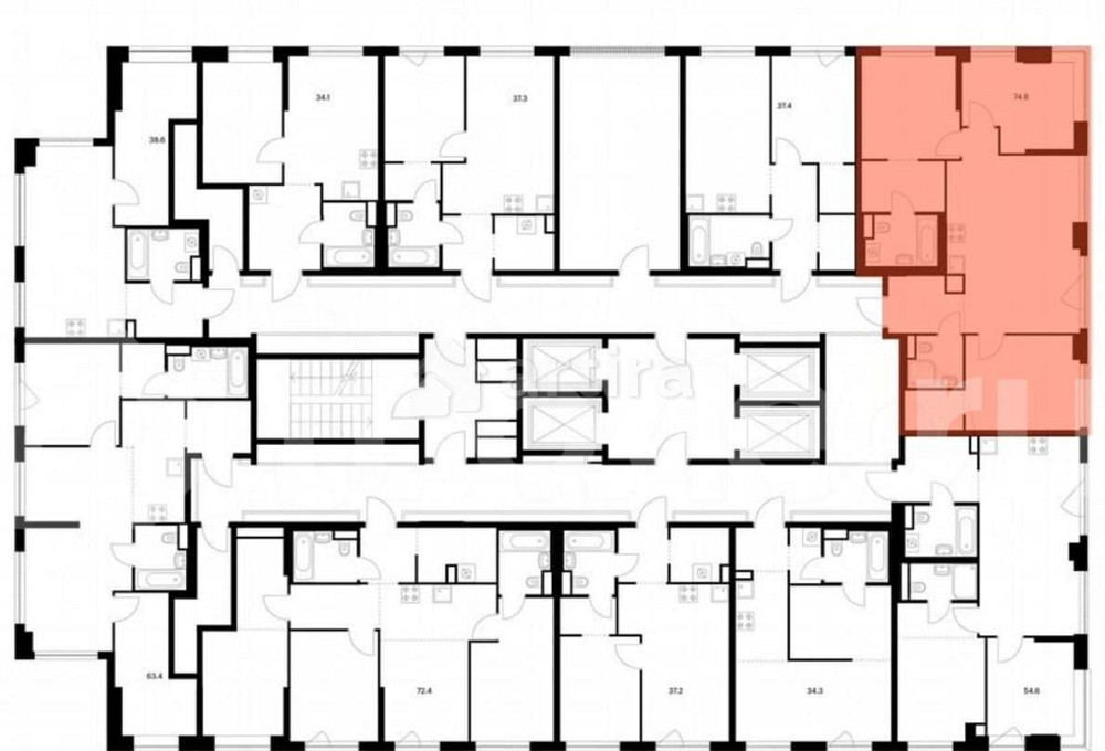 3-комн. квартира, 74.8 м2, 19/32 эт. Москва - изображение 1