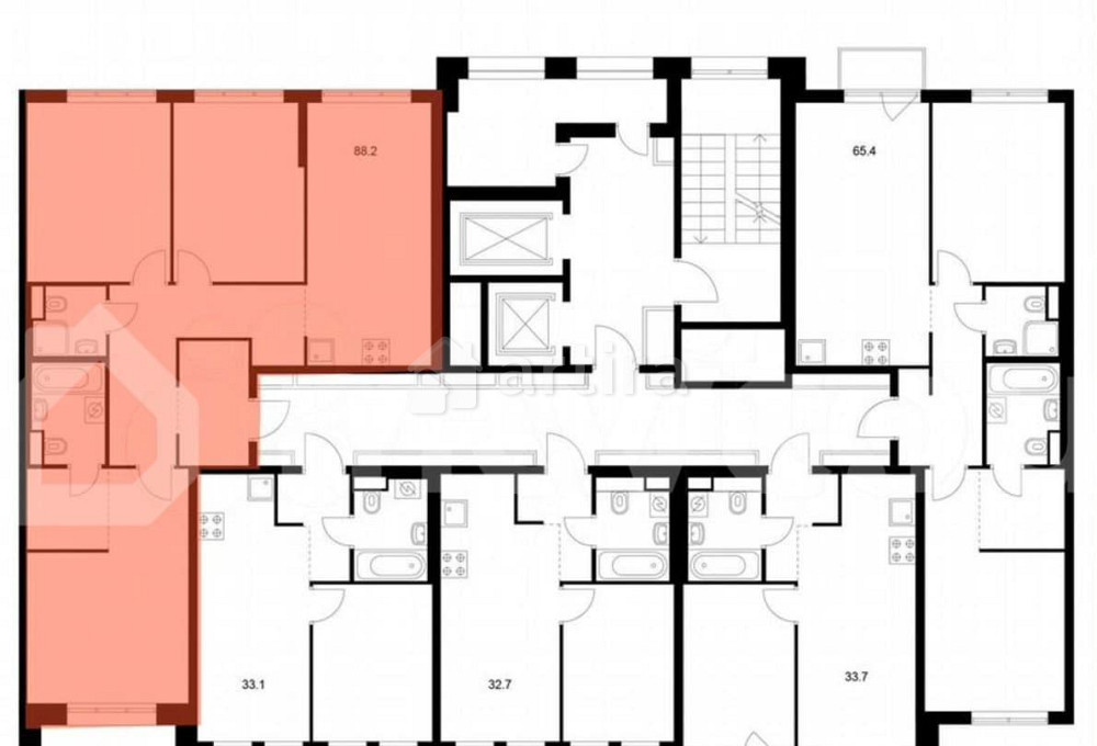 3-комн. квартира, 88.2 м2, 6/12 эт. Москва - изображение 3