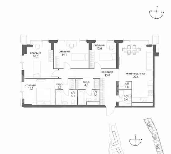 4-комн. квартира, 120.7 м2, 7/38 эт. Москва