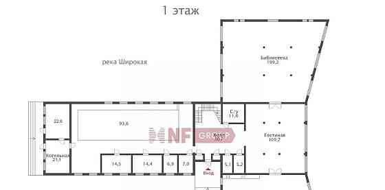 Коттедж, 1500 м2, 1.1 га, 2 эт. Рощино