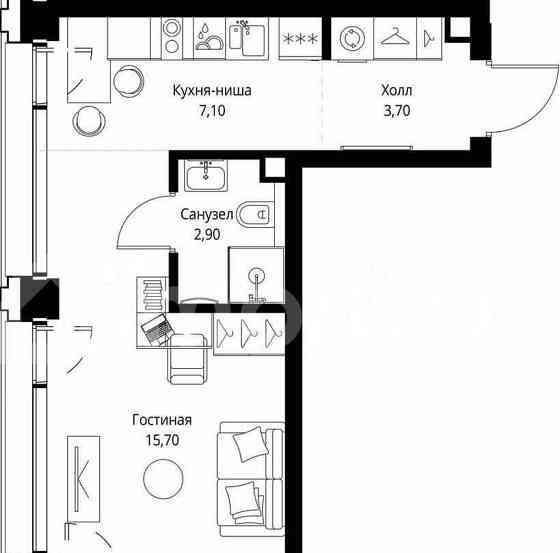 Студия, 29.4 м2, 3/18 эт. Москва