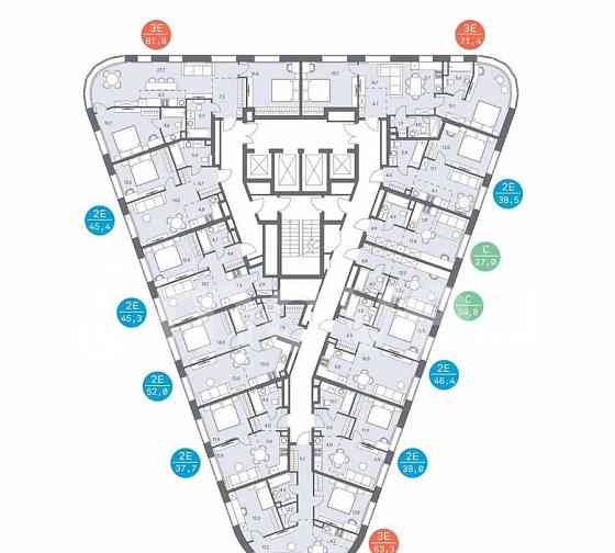 3-комн. квартира, 72.8 м2, 23/31 эт. Москва