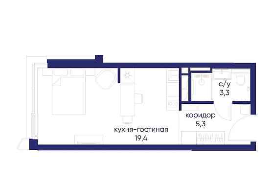 Студия, 28.02 м2, 4/12 эт. Москва