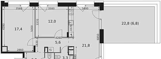 3-комн. квартира, 72.8 м2, 13/17 эт. Москва