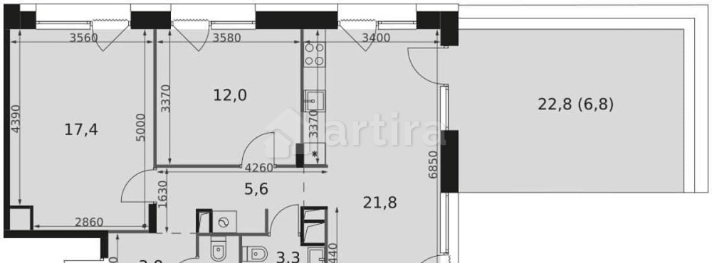 3-комн. квартира, 72.8 м2, 13/17 эт. Москва - изображение 1