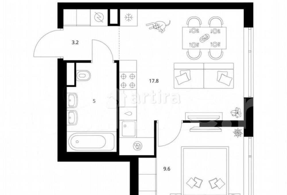 1-комн. квартира, 35.6 м2, 8/16 эт. Москва - изображение 1