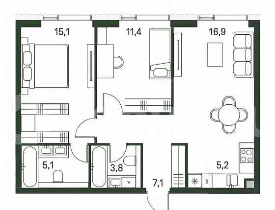 3-комн. квартира, 64.6 м2, 25/30 эт. Москва