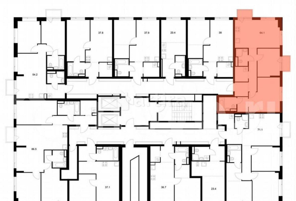 2-комн. квартира, 64.2 м2, 12/16 эт. Москва - изображение 2