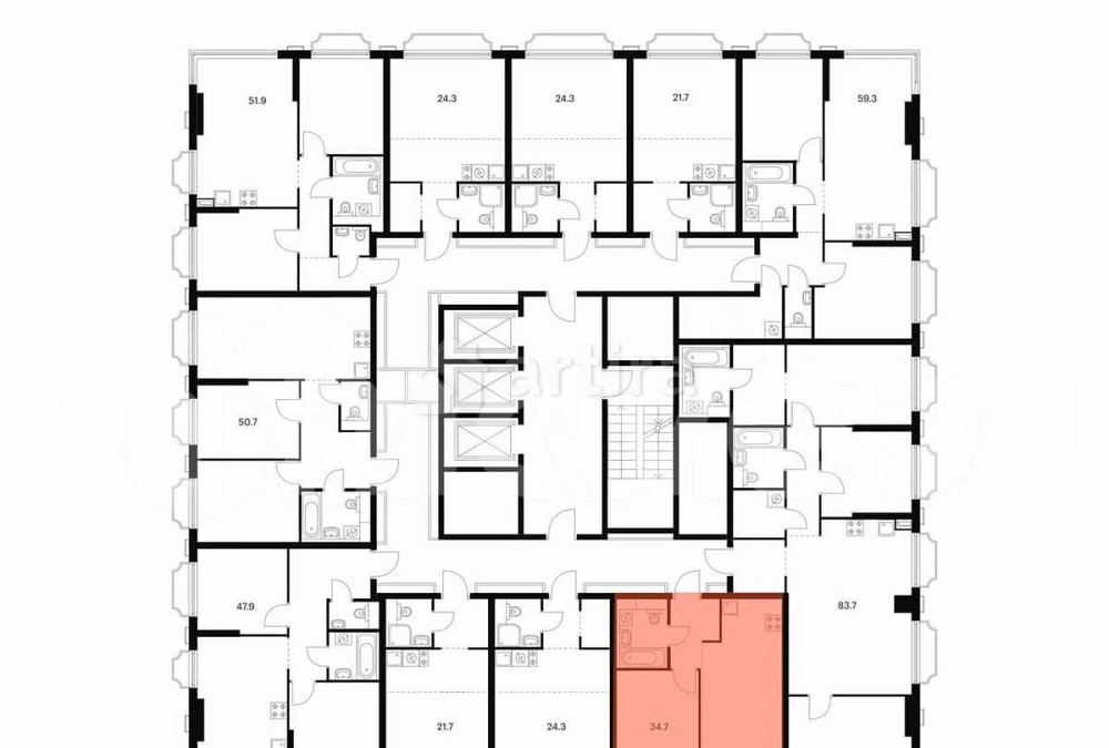 Студия, 34.7 м2, 16/20 эт. Москва - изображение 3