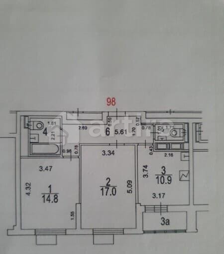 2-комн. квартира, 59 м2, 15/15 эт. Москва - изображение 12