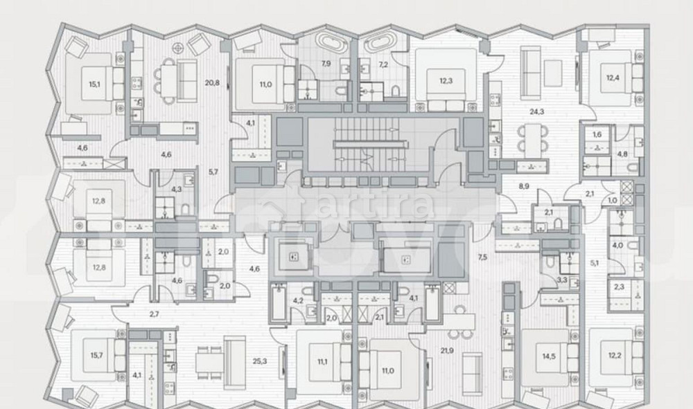 3-комн. пентхаус, 90.9 м2, 3/26 эт. Москва - изображение 1