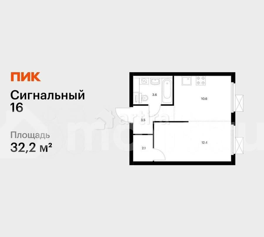 1-комн. квартира, 32.2 м2, 25/33 эт. Москва - изображение 1
