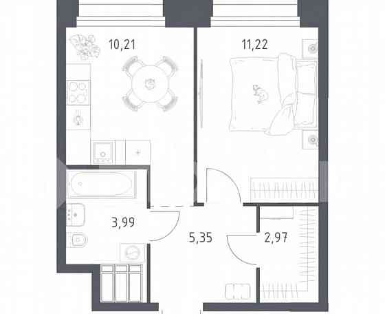 1-комн. апарт-ы, 33.7 м2, 20/23 эт. Москва