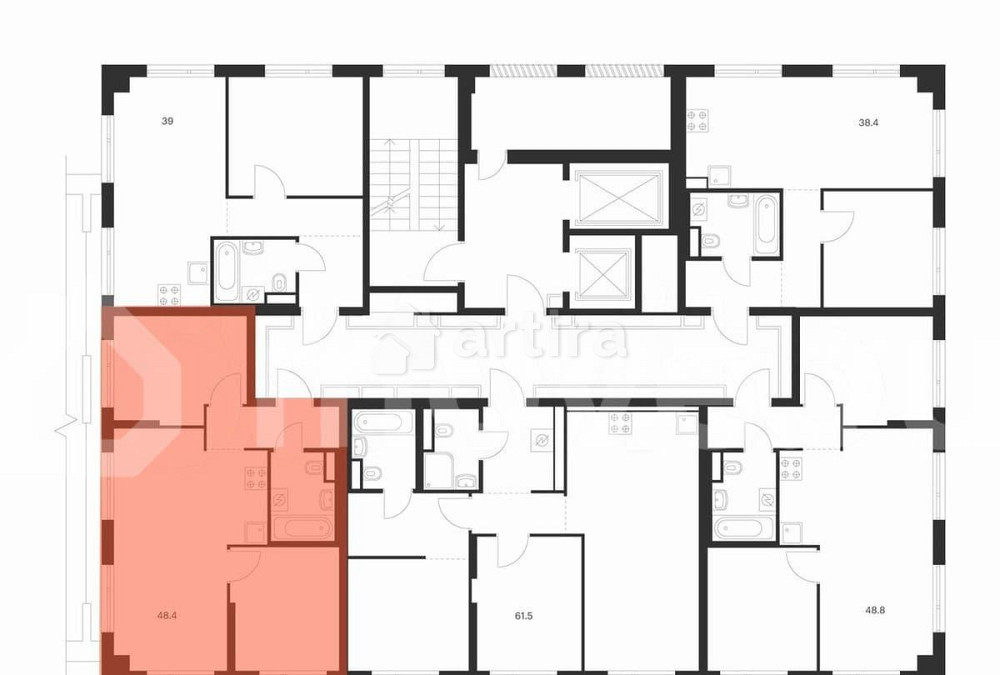 2-комн. квартира, 48.4 м2, 2/8 эт. Москва - изображение 2