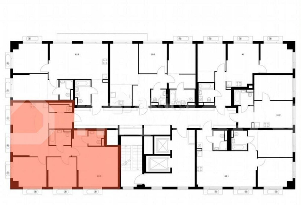 3-комн. квартира, 82.2 м2, 2/22 эт. Москва - изображение 2