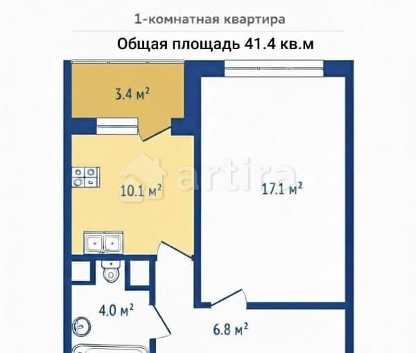1-комн. квартира, 41.4 м2, 22/25 эт. Москва - изображение 18
