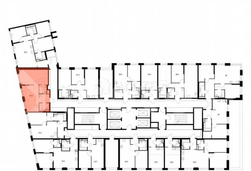 1-комн. квартира, 48.3 м2, 2/43 эт. Москва - изображение 3