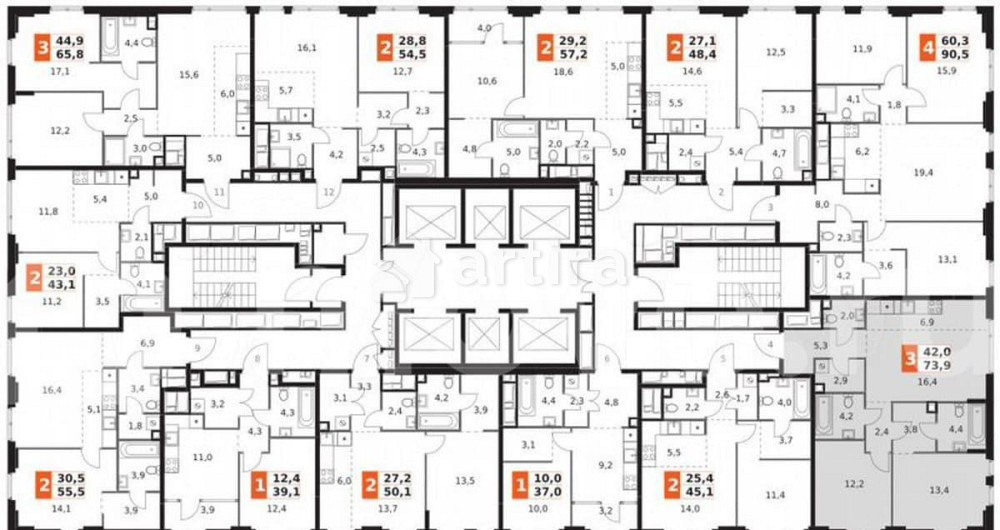 3-комн. квартира, 73.9 м2, 28/42 эт. Москва - изображение 6