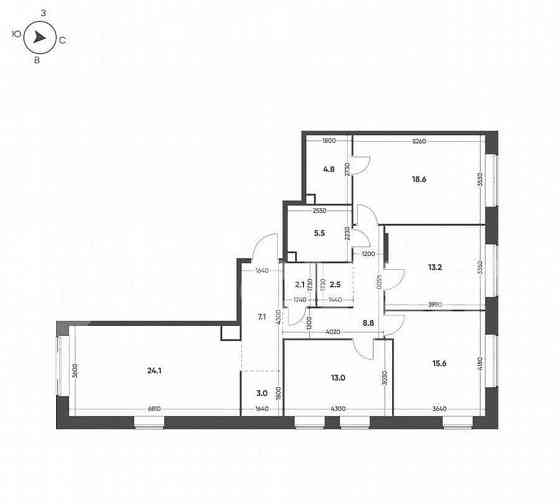 4-комн. квартира, 118.3 м2, 2/4 эт. Москва