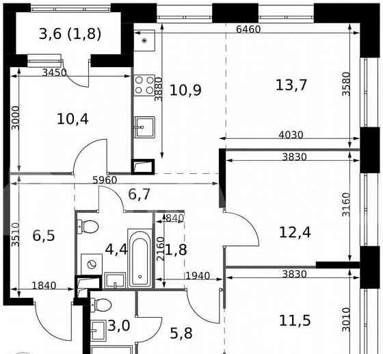4-комн. квартира, 88.9 м2, 2/25 эт. Москва