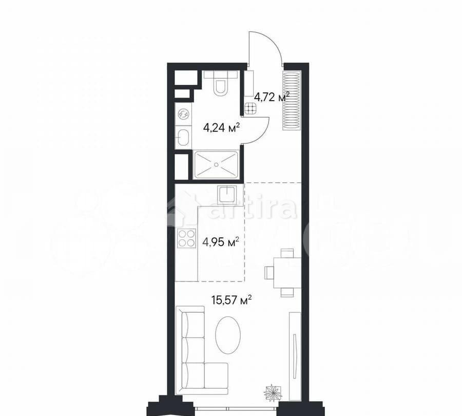 Студия, 29.9 м2, 25/28 эт. Москва - изображение 1